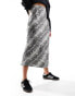 New Look satin midi skirt in snake print