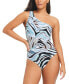 Women's Printed One-Shoulder One-Piece Swimsuit