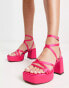 ASOS DESIGN Hutton strappy platform heeled sandals in pink