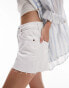 Topshop Petite denim comfort stretch Mom shorts in white