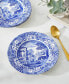 Blue Italian Rim Soup Bowl Set/4