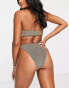 South Beach mix & match high waist bikini bottom in gold metallic