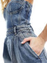 Tommy Jeans denim bustier jumpsuit in mid wash