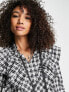 Topshop ruffle check chuck on mini dress in mono