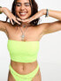 COLLUSION textured bandeau bikini top in neon yellow