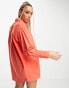 Signature 8 co-ord oversized shirt in orange