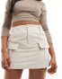 Sixth June cargo mini skirt in beige