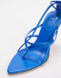 Topshop Rosie ankle tie strippy sandal in blue