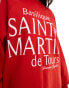 ASOS DESIGN saint martin sweatshirt in red