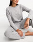 ASOS DESIGN mix & match cotton long sleeve henley pyjama top in grey marl