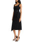 Women's Belt-Wrap Square-Neck Midi Dress