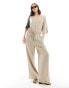 Pretty Lavish balloon sleeve shirred jumpsuit in stone