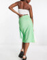 Pieces wrap midi sarong skirt in green