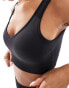 ASOS 4505 seamless v neck mid support sports bra in black