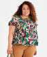 Plus Size Crochet-Trimmed Top, Created for Macy's