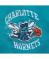 Men's Teal Distressed Charlotte Hornets Hardwood Classics Vintage-Like Logo Full-Zip Bomber Jacket