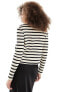 Mango stripe cardigan in off white