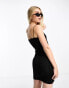 Brave Soul Torri ribbed bodycon cami dress in black