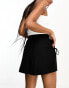 ASOS DESIGN Tall shirred waist pocket short in black