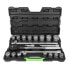 JBM Tool case with 3/4´´ 12 edges zinc plated 21 pieces