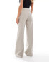 Bershka Petite tailored trousers in stone