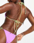 Candypants contrast string bikini bottom in lime and lilac