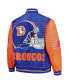 Men's White Distressed Denver Broncos Team Burst Warm-Up Full-Zip Jacket