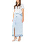 Juniors' Raw-Hem Denim Maxi Skirt