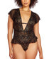 Plus Size Plunge Neck Laced Bodysuit 1 Pc Lingerie