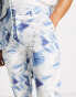 ASOS DESIGN skinny suit trousers in white and blue print