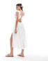 Hollister v-waist midi dress in white