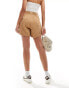 ONLY high waist pull on cargo short in light brown