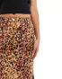 Reclaimed vintage lingerie slip skirt in leopard print