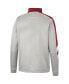 Men's Gray and Crimson Oklahoma Sooners Bushwood Fleece Quarter-Zip Jacket