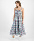 Women's Plaid-Print Ruffle-Trim Maxi Dress