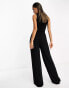 TFNC wrap front jumpsuit in black