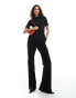 Mango jersey top tailored jumpsuit in black