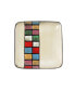 Grace 16 Piece Multicolored Square Stoneware Dinnerware Set, Service for 4