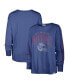 Women's Royal Distressed New England Patriots Tom Cat Long Sleeve T-shirt