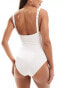 & Other Stories rib button front swimsuit in off-white