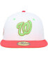 Men's White, Coral Washington Nationals Robert F. Kennedy Memorial Stadium Strawberry Lolli 59FIFTY Fitted Hat