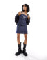 Love Moschino mini denim pinafore in dark blue