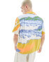 Santa Cruz wave print short sleeve revere shirt in multi