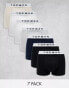 Topman 7 pack trunks in black, white, grey marl navy and stone with white waistband