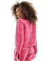 Pimkie tweed jacket co-ord in pink check