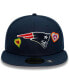 Men's Navy New England Patriots Chain Stitch Heart 59FIFTY Fitted Hat