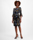 Petite Printed Side Tab Sheath Dress