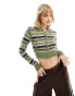 COLLUSION shrunken knitted stripe hoodie in multi