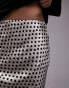 Topshop jacquard polka dot bias skirt in Ivory