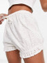 COLLUSION frill short in white